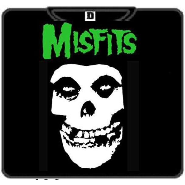 MISFITS-1 calavera letras  verdes 100