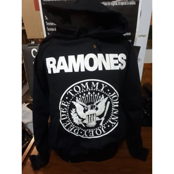 RAMONES Logo Sudadera Sin Cremallera con Capucha