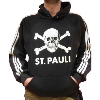 ST. PAULI  3 tiras blancas en las mangas Sudadera Sin Cremallera con Capucha Combinada 100