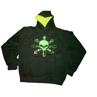 K.A.O.S.  calavera verde  (SRN) Sudadera Sin Cremallera con Caputcha 100