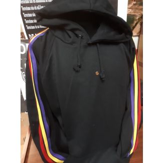 Sudadera lisa con 3 franjas en las mangas con los colores de la REPÚBLICA Sudadera Sin Cremallera con Capucha